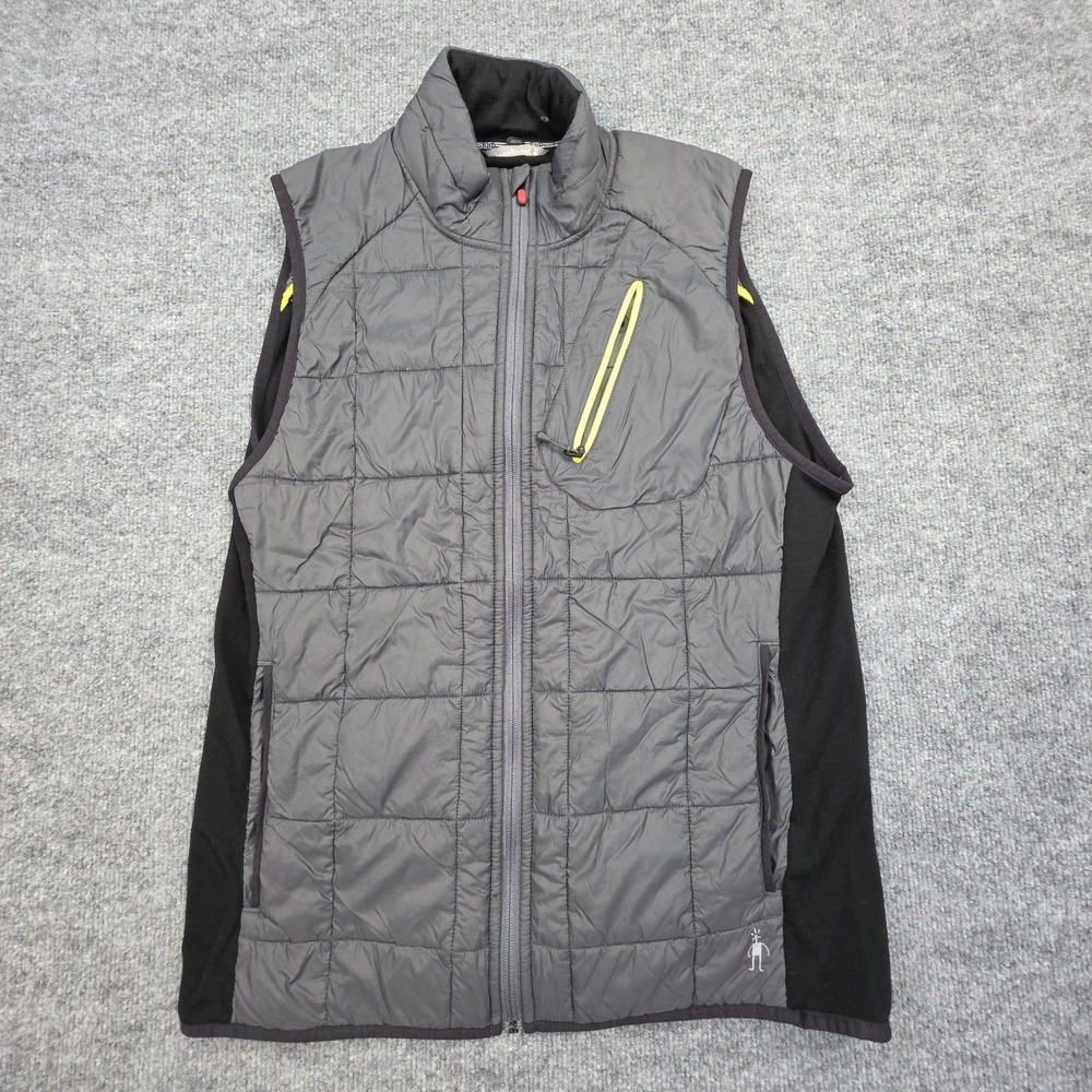 Smartwool Corbet 120 Quilted Puffer Vest Mens Large Fitted Mid Layer *Tiny Hole